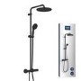 GROHE QuickFix Black Vitalio Start System 250 Shower System with Thermostat for Wall Mounting