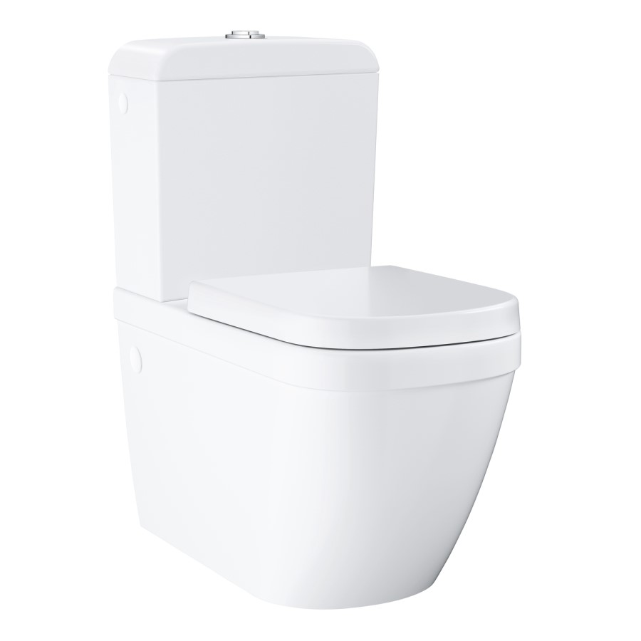 Close Coupled Rimless Toilet with Soft Close Seat - Grohe Euro Closed Back