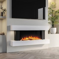 IMPERFECT - White 52inch Wall Mounted Electric Fireplace - AmberGlo