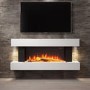 IMPERFECT - White 52inch Wall Mounted Electric Fireplace - AmberGlo