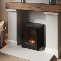 ONLY OPENED - Bioethanol Wood Burning-Style Flueless Stove - AmberGlo