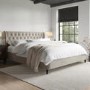 ONLY OPENED - Beige Velvet Super King Ottoman Bed With Legs - Amara