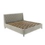 ONLY OPENED - Beige Velvet Super King Ottoman Bed With Legs - Amara
