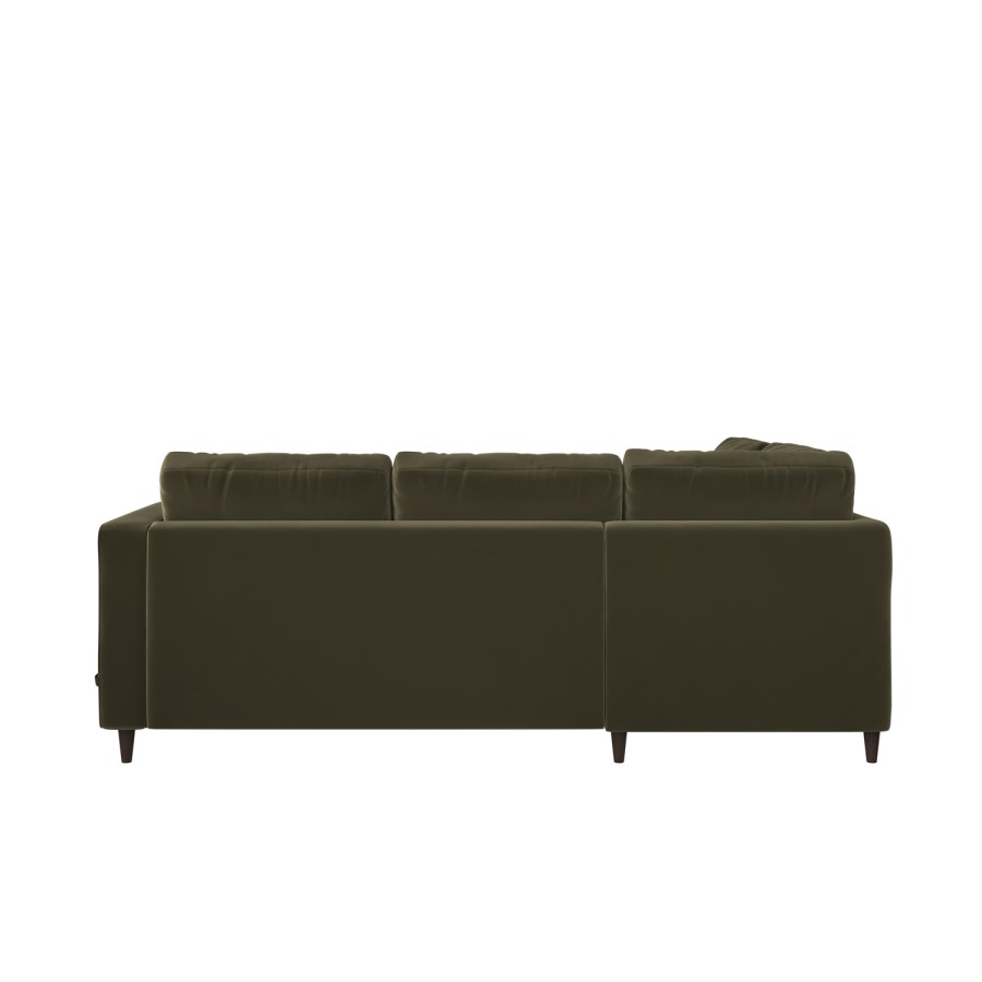 4 Seater Pull-Out Corner Sofa Bed with Storage in Olive Green Velvet - Boe