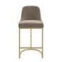 ONLY OPENED - Mink Velvet Kitchen Stool with Gold Legs - Callie