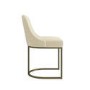 ONLY OPENED - Set of 2 Beige Upholstered Dining Chairs with Brass Legs - Callie