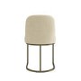 ONLY OPENED - Set of 2 Beige Upholstered Dining Chairs with Brass Legs - Callie