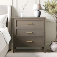 ONLY OPENED - Dark Wood Chest of 3 Drawers - Delilah