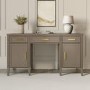 GRADE A1 - Dark Wood Office Desk with Drawers - Delilah