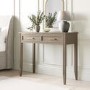GRADE A1 - Dark Wood Dressing Table with 2 Drawers - Delilah