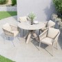 ONLY OPENED - 4 Seater Beige Rope Round Garden Dining Set