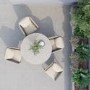 ONLY OPENED - 4 Seater Beige Rope Round Garden Dining Set