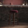 ONLY OPENED - Burgundy Velvet Kitchen Counter Bar Stool with Walnut Legs - Gatsby