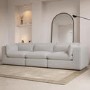 ONLY OPENED - Beige Boucle 4 Seater Sofa - Hudson