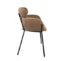 ONLY OPENED - Set of 2 Beige Velvet Curved Dining Chairs - Isla