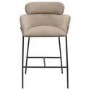 ONLY OPENED - Beige Velvet Curved Counter Stool - Isla