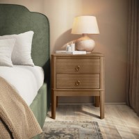 ONLY OPENED - Solid Pine Wood 2 Drawer Bedside Table - Josephine