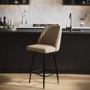 ONLY OPENED - Beige Faux Leather Swivel Kitchen Stool - Logan