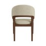 ONLY OPENED - Set of 2 Walnut and Beige Upholstered Curved Dining Chairs - Owen