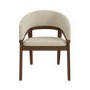 ONLY OPENED - Set of 2 Walnut and Beige Upholstered Curved Dining Chairs - Owen