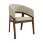 ONLY OPENED - Set of 2 Walnut and Beige Upholstered Curved Dining Chairs - Owen