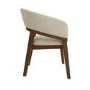 ONLY OPENED - Set of 2 Walnut and Beige Upholstered Curved Dining Chairs - Owen