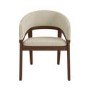 ONLY OPENED - Set of 2 Walnut and Beige Upholstered Curved Dining Chairs - Owen