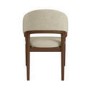 ONLY OPENED - Set of 2 Walnut and Beige Upholstered Curved Dining Chairs - Owen