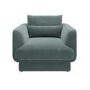 ONLY OPENED - Blue Chenille Armchair with Cushion - Ramses 