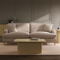ONLY OPENED - Beige Woven Fabric 4 Seater Sofa - Payton