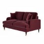 ONLY OPENED - Payton Claret Velvet 2 Seater Sofa