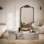 ONLY OPENED - Square Beige Marble Side Table - Sur