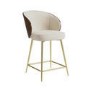 ONLY OPENED - Beige Upholstered Kitchen Stool with Wooden Back - Tori