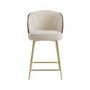 ONLY OPENED - Beige Upholstered Kitchen Stool with Wooden Back - Tori