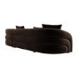 ONLY OPENED - Brown Velvet Left Hand Facing 4 Seater Curved Corner Sofa - Zuri