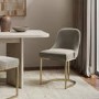 ALMOST PERFECT - Set of 2 Mink Velvet Dining Chairs with Gold Legs - Callie