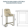 ALMOST PERFECT - Beige Upholstered Kitchen Stool with Brass Legs - Callie