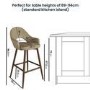 ALMOST PERFECT - Walnut and Beige Faux Leather Kitchen Stool with Back - Colbie