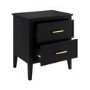 ALMOST PERFECT - Wide Black 2 Drawer Bedside Table - Delilah