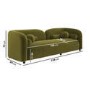ALMOST PERFECT - Olive Green Velvet Curved 3 Seater Cloud Sofa - Elma