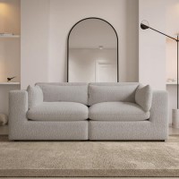 ALMOST PERFECT - Beige Boucle 3 Seater Sofa - Hudson