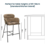 ALMOST PERFECT - Beige Faux Leather Curved Kitchen Stool with Back - Isla