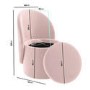 ALMOST PERFECT - Pink Velvet Dressing Table Chair with Ottoman Storage - Leah