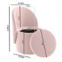 ALMOST PERFECT - Pink Velvet Dressing Table Chair with Ottoman Storage - Leah