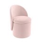 ALMOST PERFECT - Pink Velvet Dressing Table Chair with Ottoman Storage - Leah