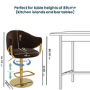 ALMOST PERFECT - Brown Velvet Adjustable Swivel Bar Stool with Gold Base - Ronnie