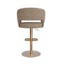 ALMOST PERFECT - Curved Beige Faux Leather Adjustable Swivel Bar Stool with Gold Base - Runa