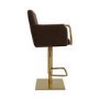 ALMOST PERFECT - Brown Velvet Adjustable Swivel Bar Stool with Gold Base - Sonny