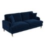 Navy Blue Velvet 3 Seater Sofa - Payton