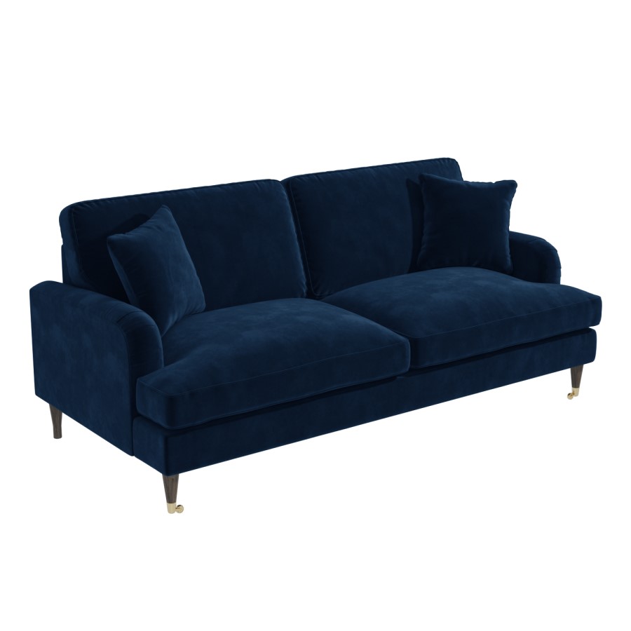Navy Blue Velvet 3 Seater Sofa - Payton